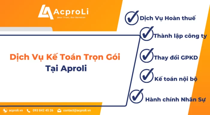 Dịch vụ kế toán trọn gói tại Acproli