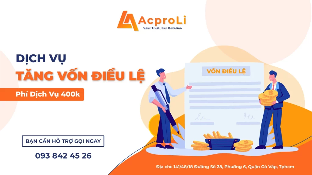 dịch vụ thay đổi, tăng vốn điều lệ